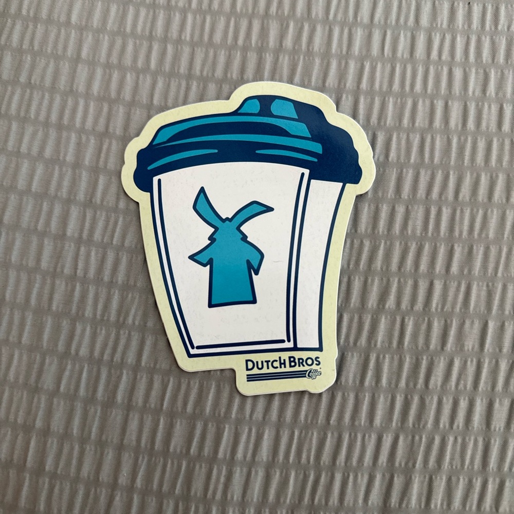 Dutch Bros Blue and White Coffee Cup Sticker